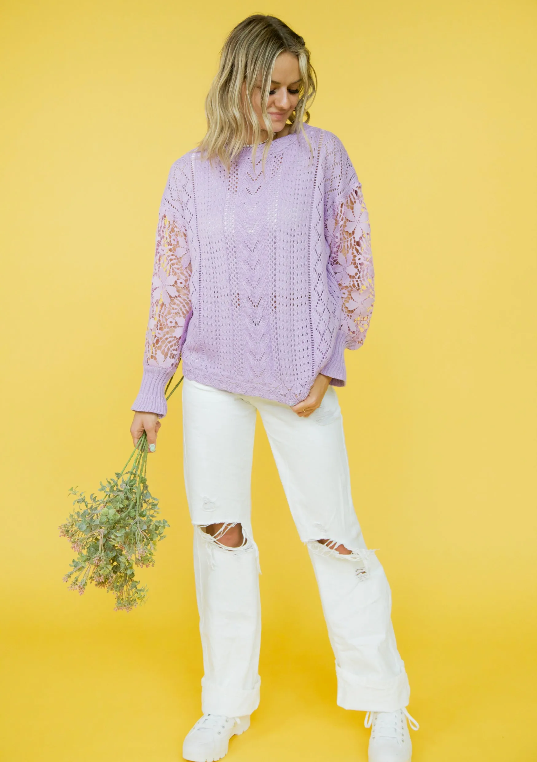 Fresh Perspective Lavender Sweater