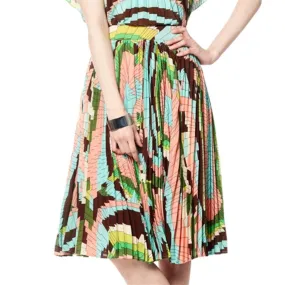 Fully Pleated Printed Skirt