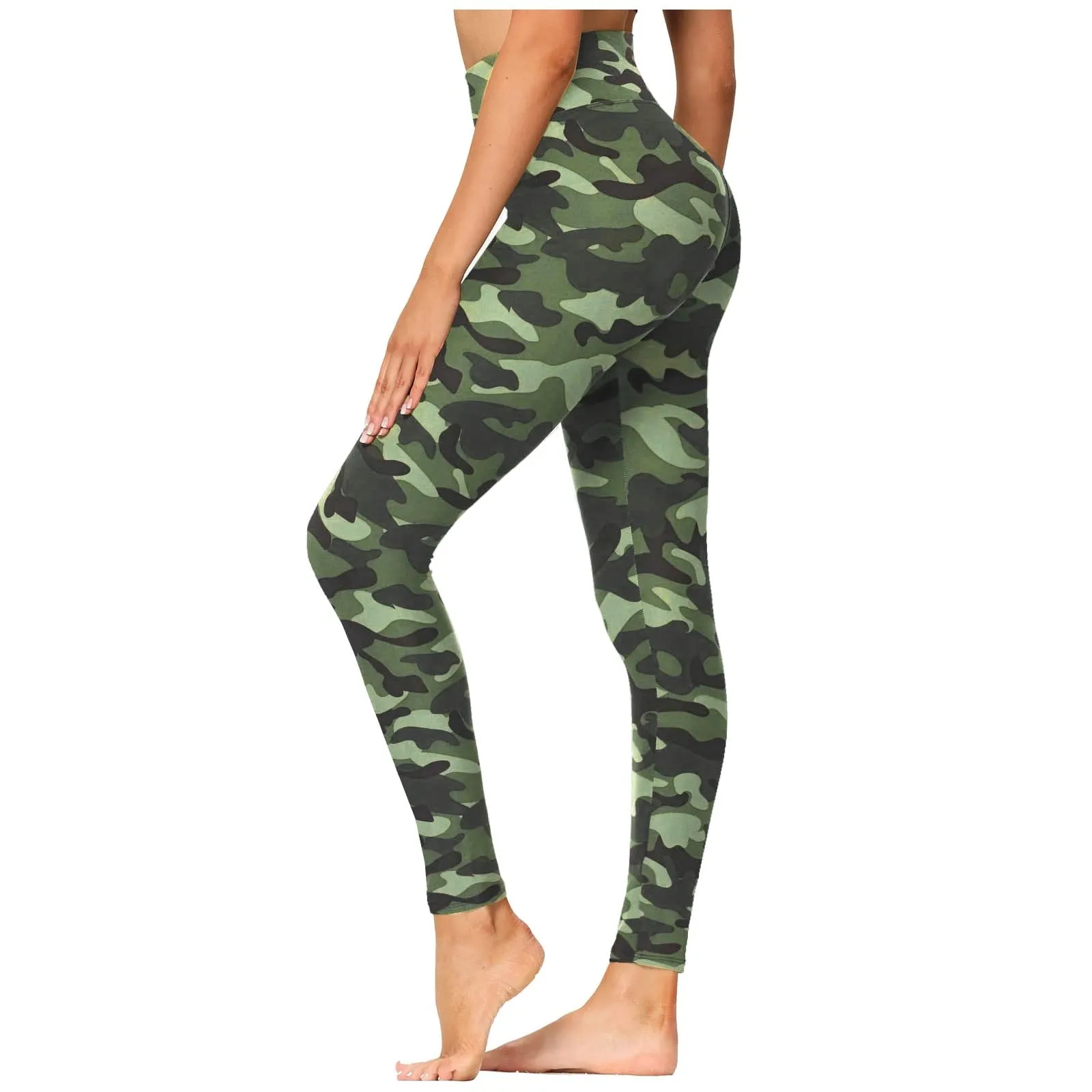 Funki Buys | Pants | Women's Army Green Camouflage Leggings