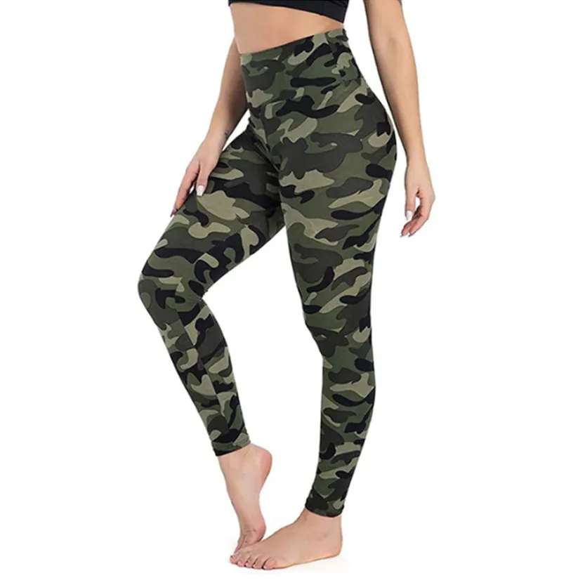 Funki Buys | Pants | Women's Army Green Camouflage Leggings