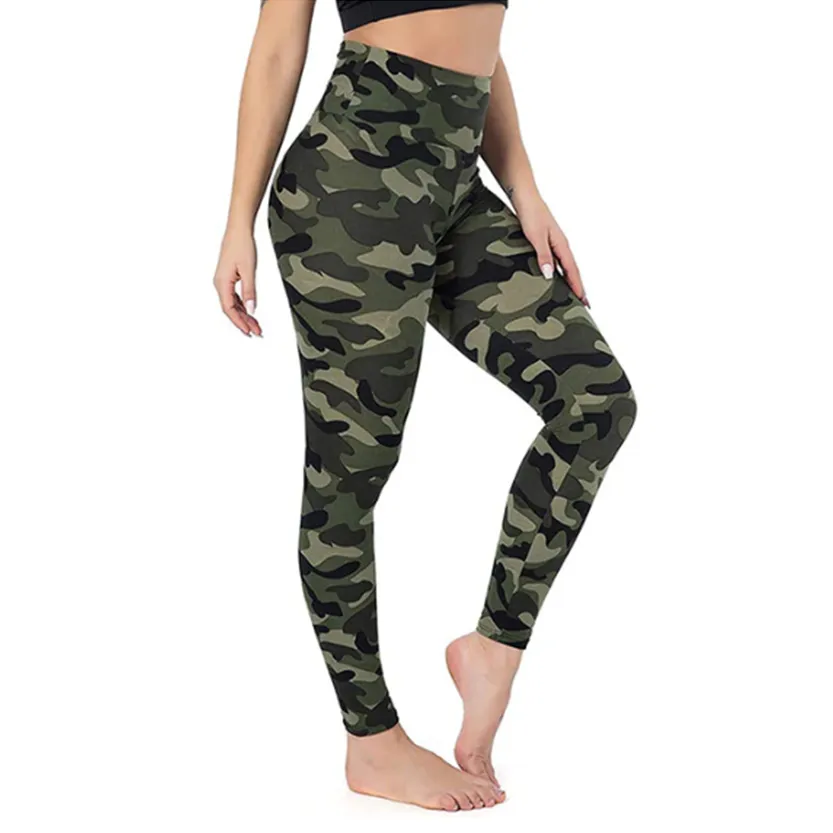 Funki Buys | Pants | Women's Army Green Camouflage Leggings