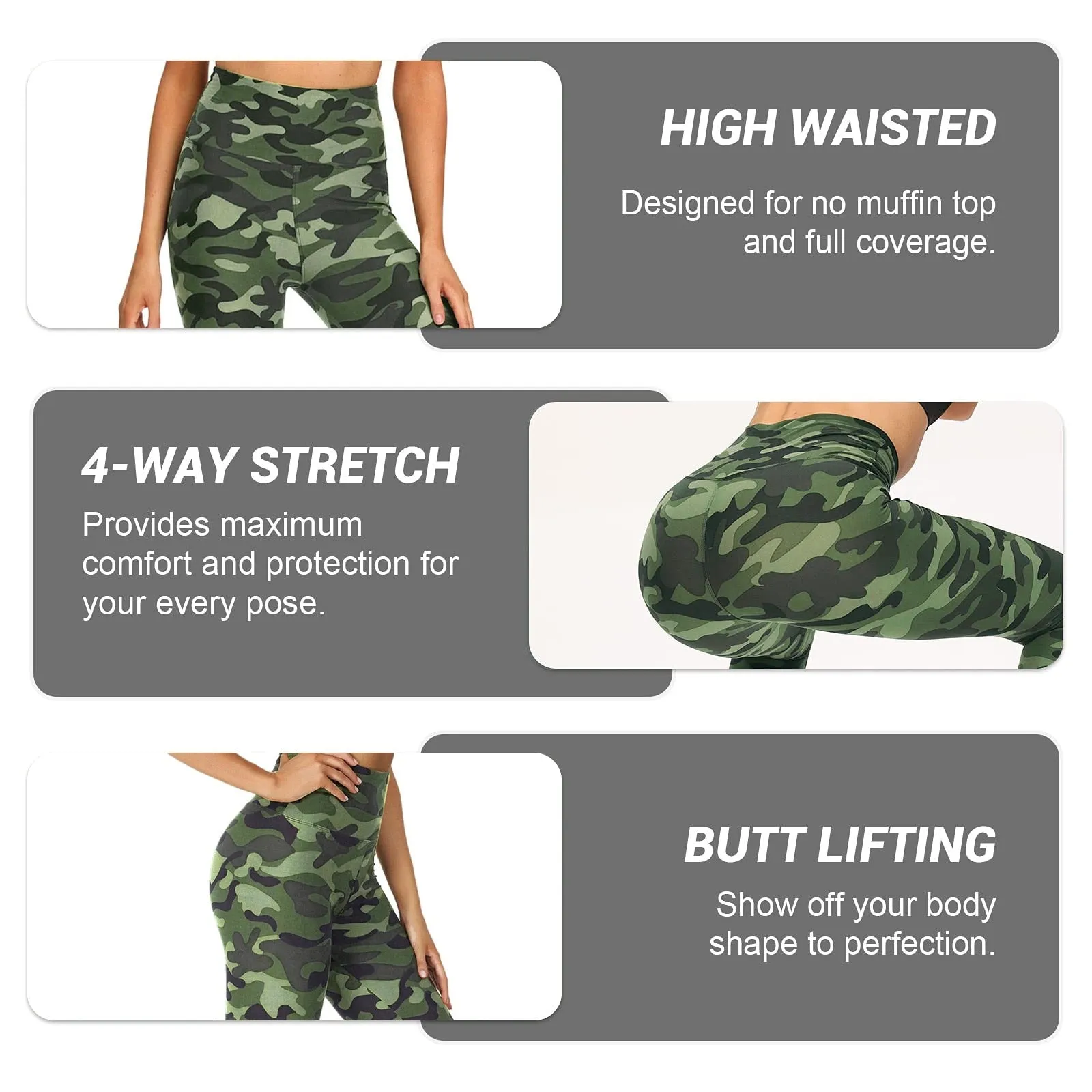 Funki Buys | Pants | Women's Army Green Camouflage Leggings