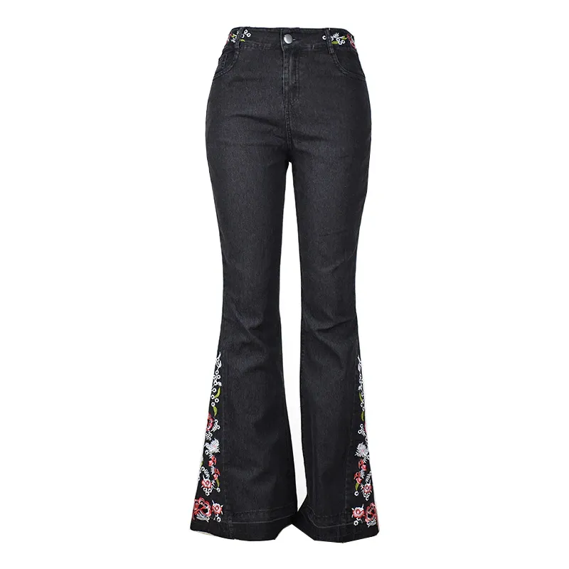 Funki Buys | Pants | Women's Boho Hippy Embroidered Jeans