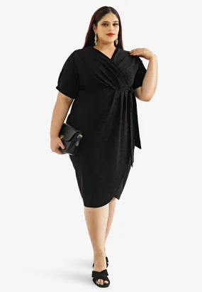 Gail Party Glitter Short Wrap Dress