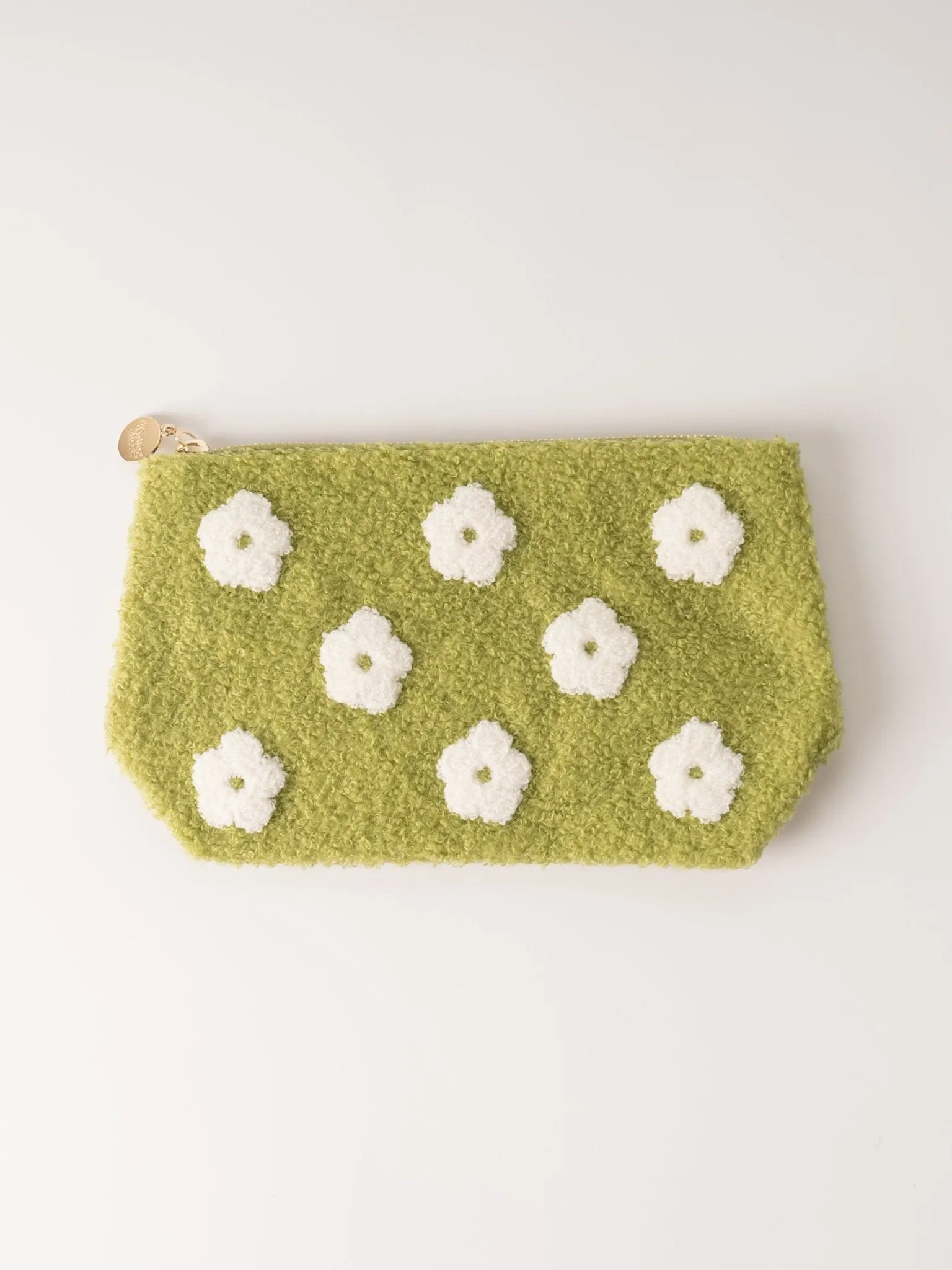 Green Flower Teddy Pouch