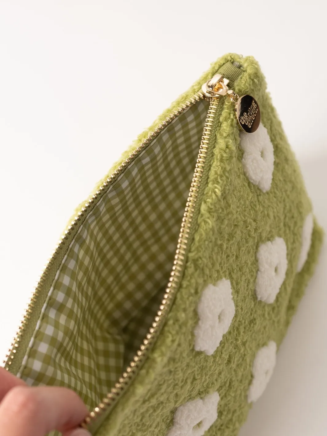 Green Flower Teddy Pouch