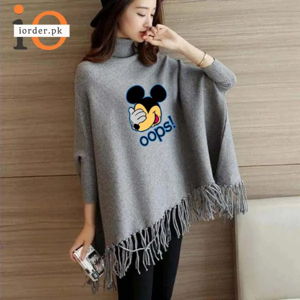 Grey Minnie Oops Poncho