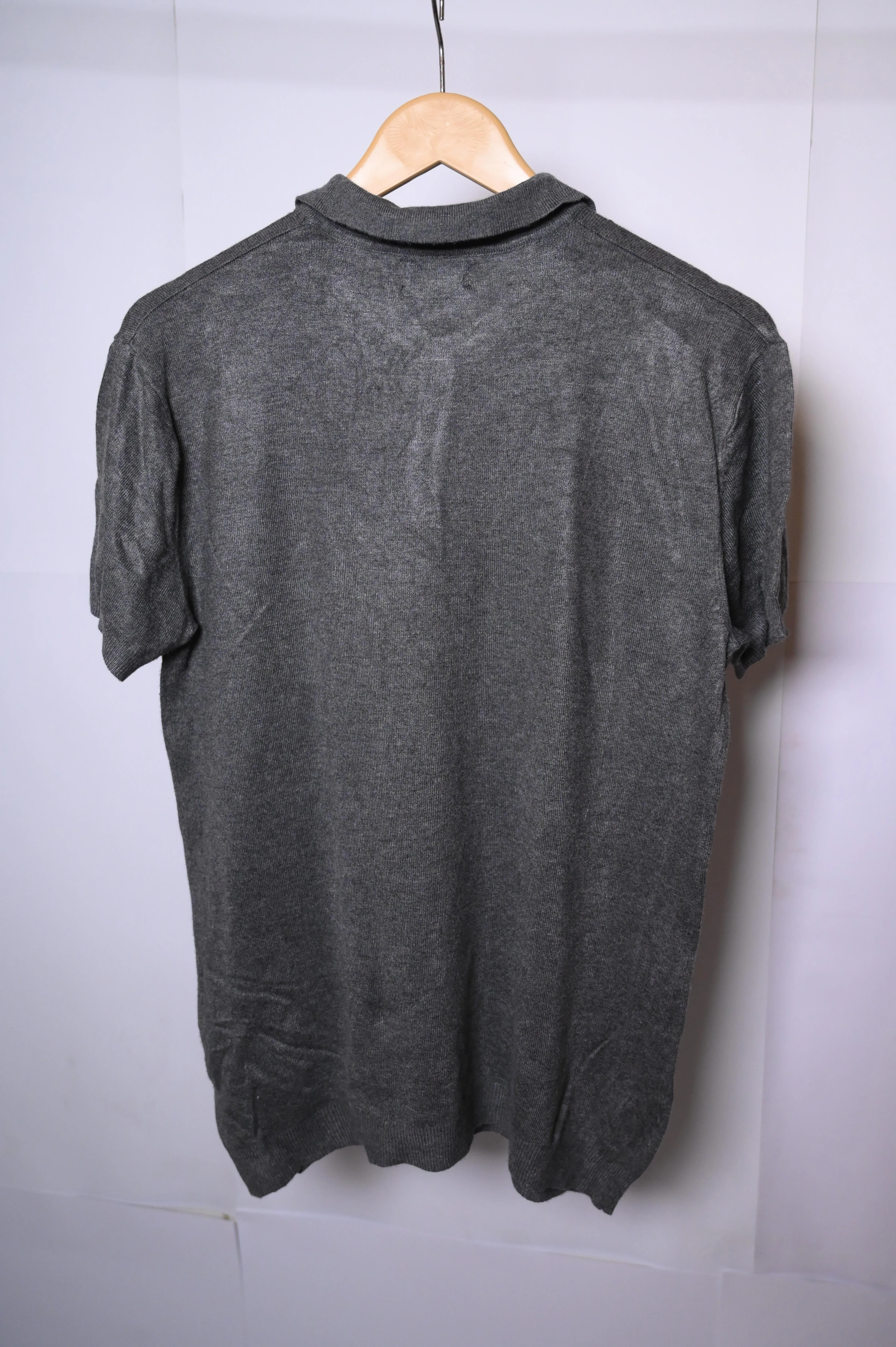 Grey Zara Man Medium Sweater (Half Sleeves Polo)