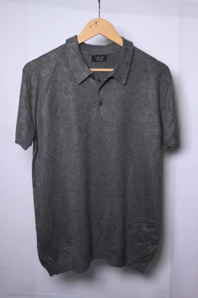 Grey Zara Man Medium Sweater (Half Sleeves Polo)