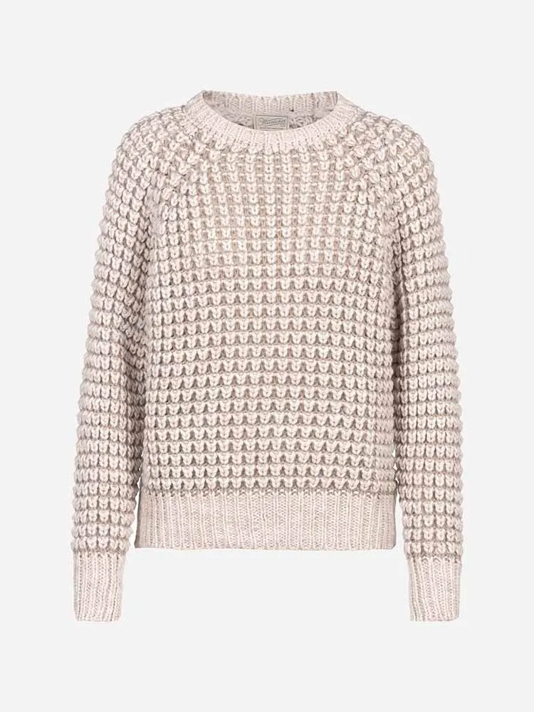 H Beige Stripped Knitted Sweater