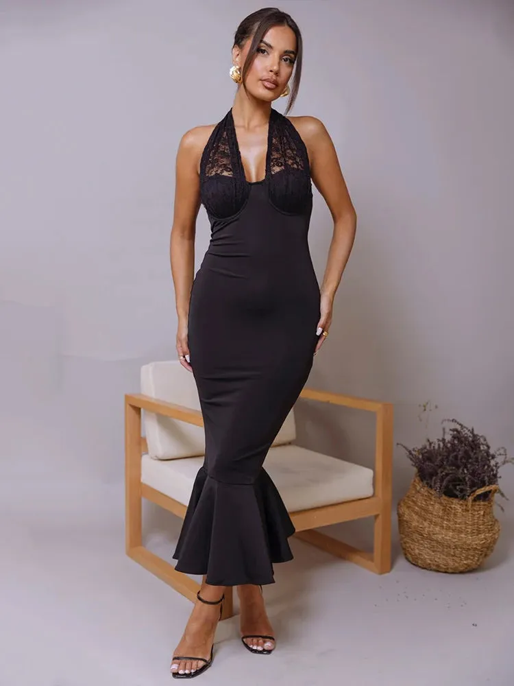 Halter Elegance Mermaid Evening Dress