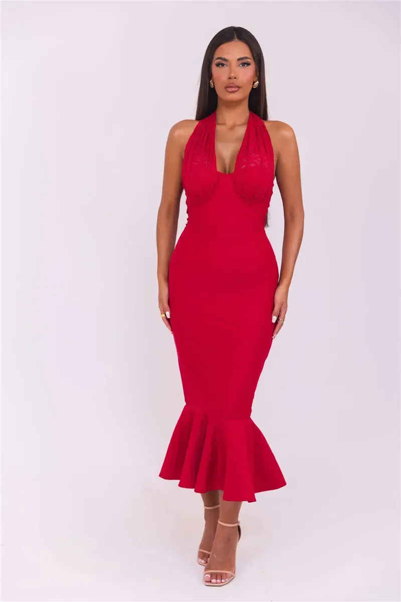 Halter Elegance Mermaid Evening Dress