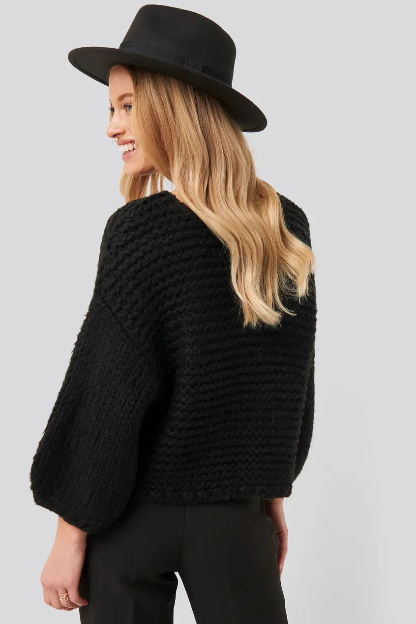 Heavy Knitted Short Sleeve Sweater