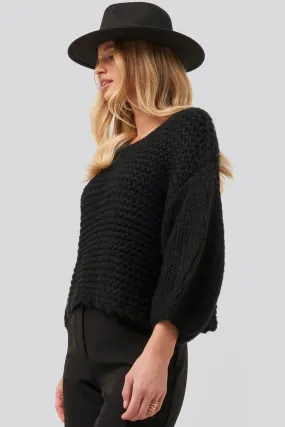 Heavy Knitted Short Sleeve Sweater