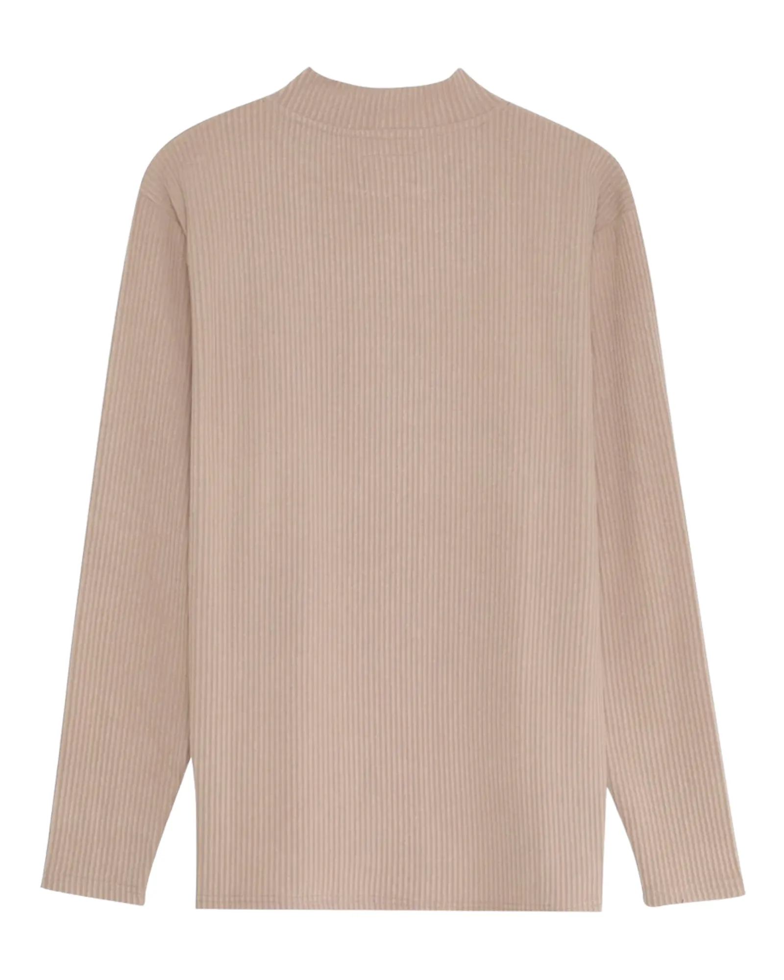 High Neck Strickpullover beige