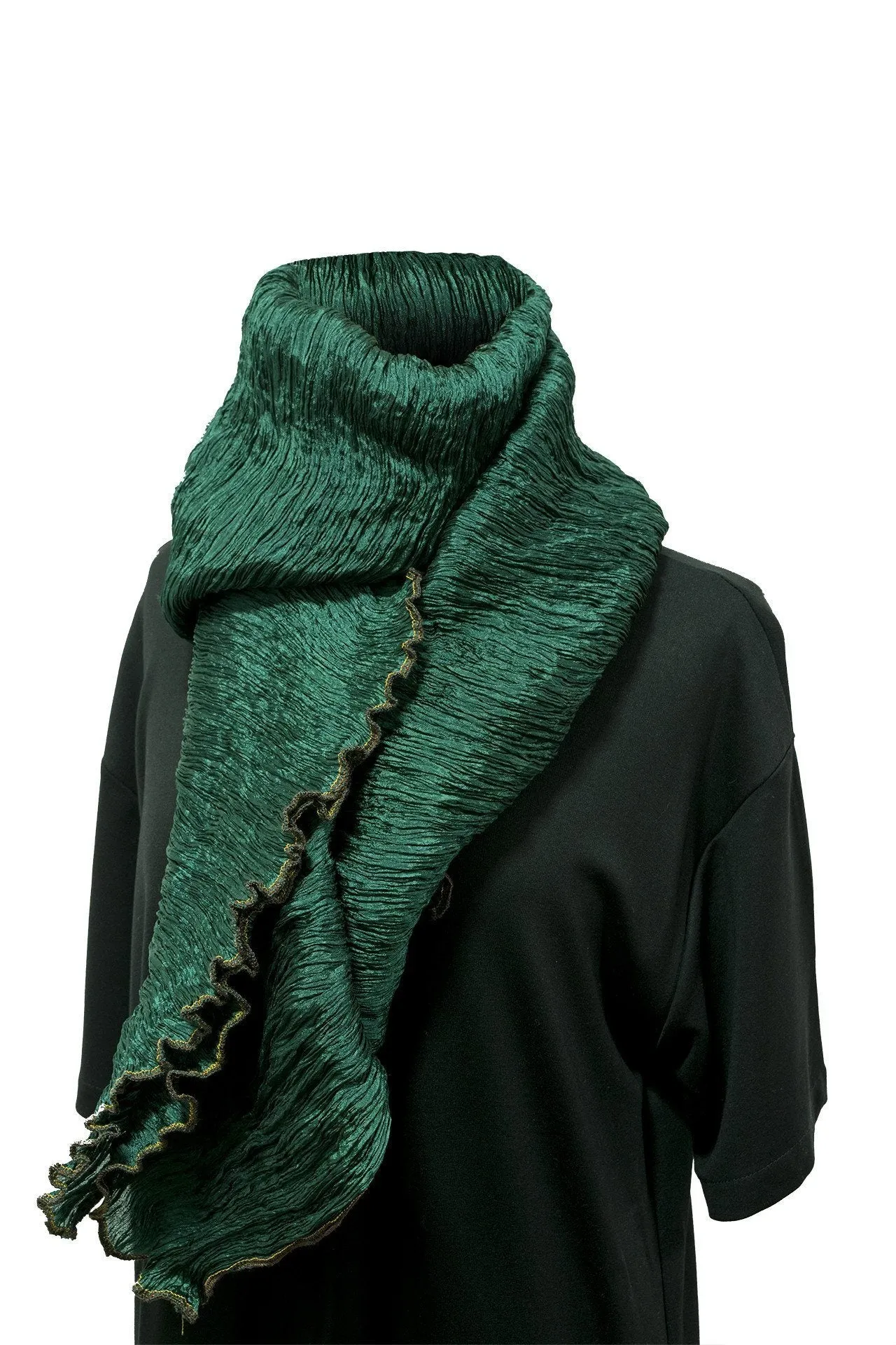 Indulge in Luxury with Our Pure Silk Large Pleated Shawl/ stole in Stunning Colors