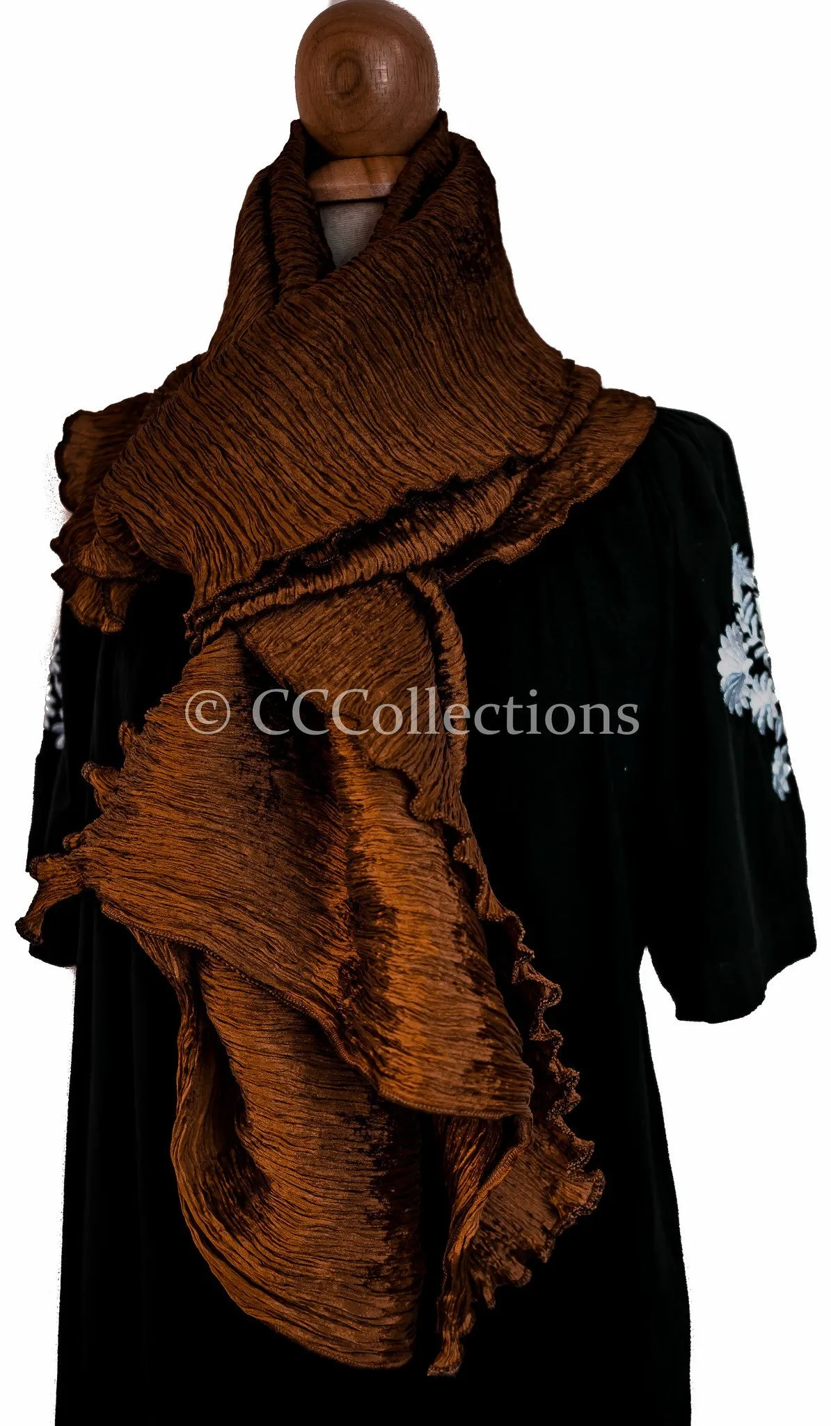 Indulge in Luxury with Our Pure Silk Large Pleated Shawl/ stole in Stunning Colors