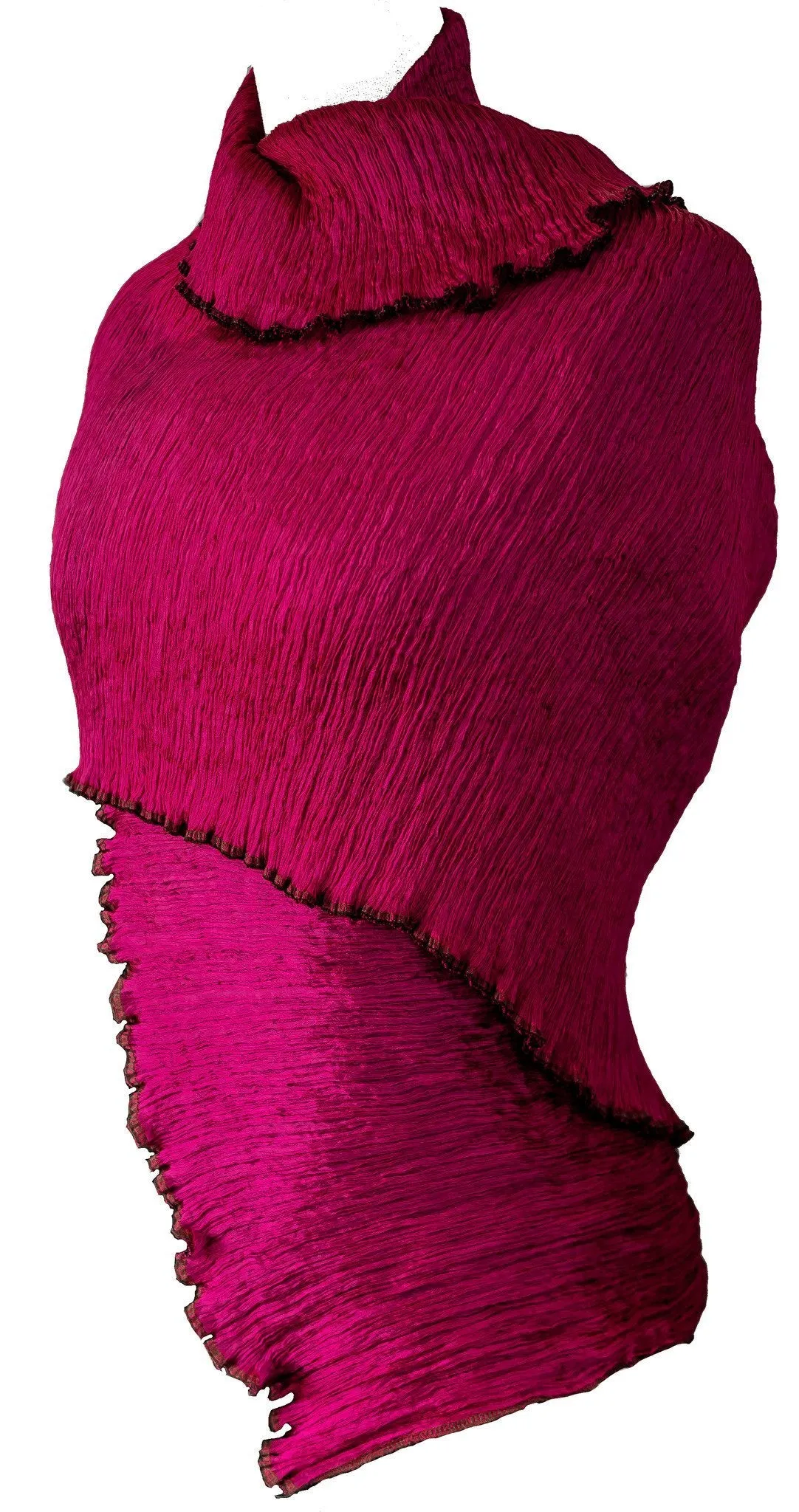 Indulge in Luxury with Our Pure Silk Large Pleated Shawl/ stole in Stunning Colors