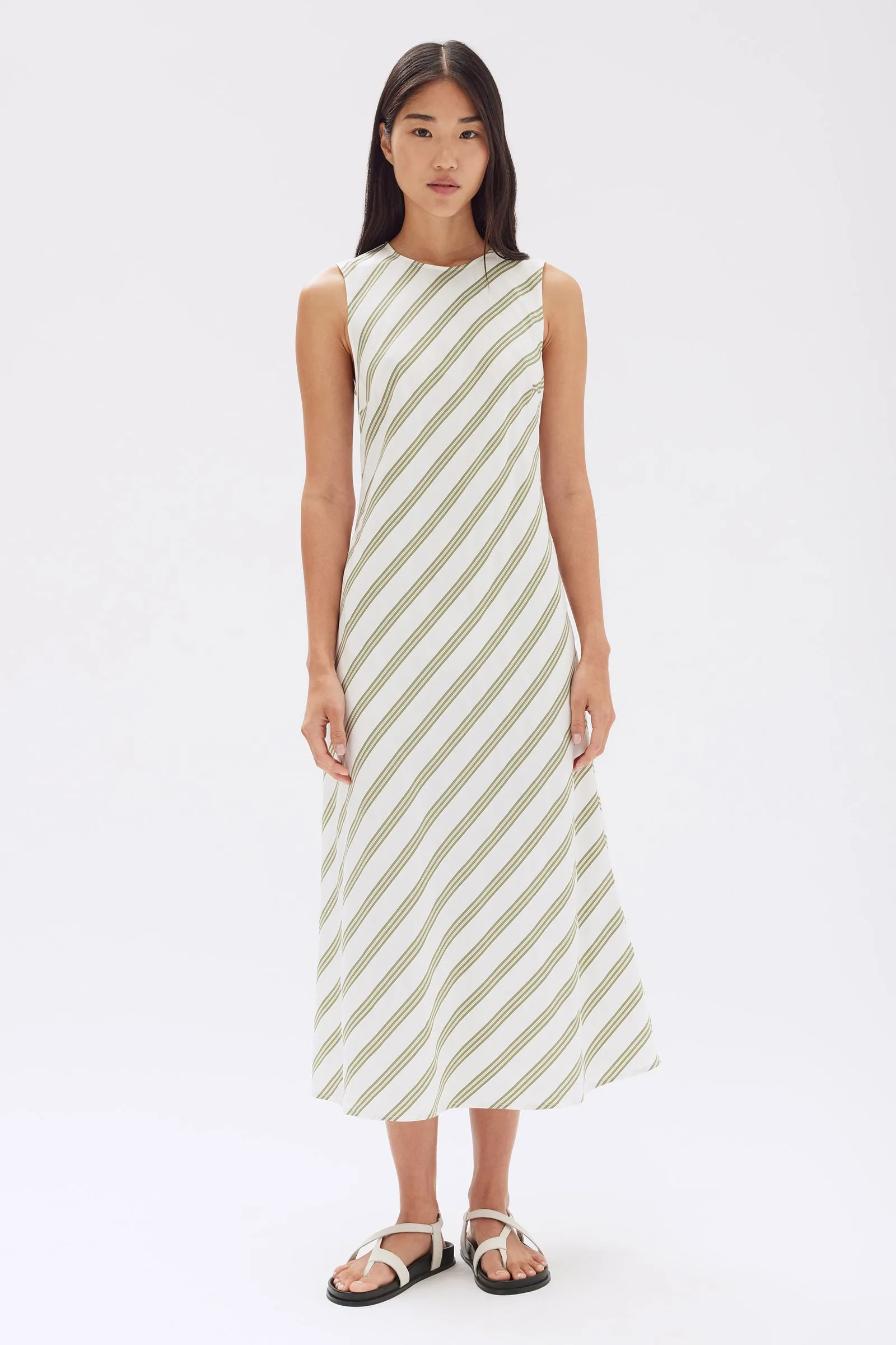 Isola Stripe Midi Dress