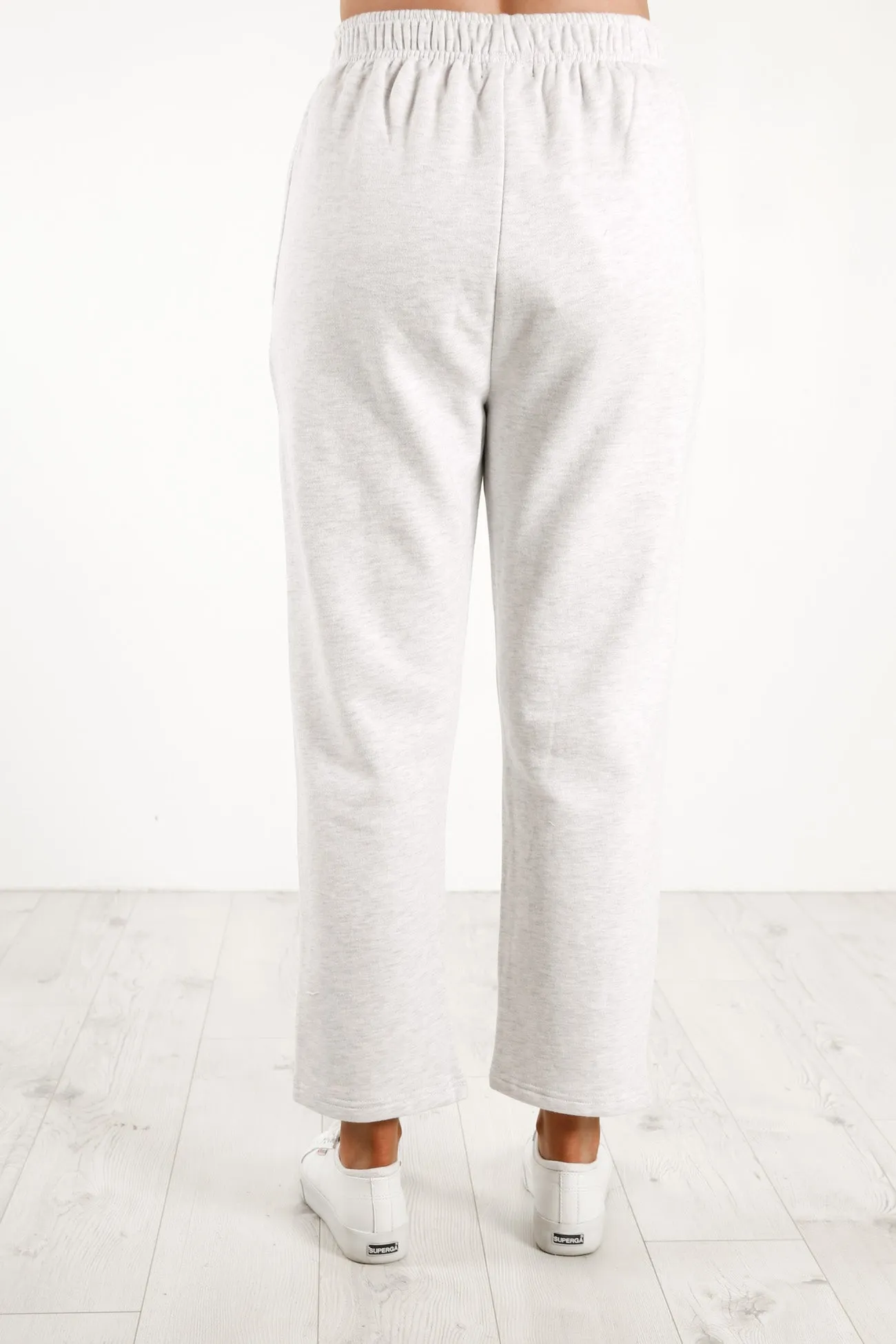 Italic Crop Sweatpant Snow Marle