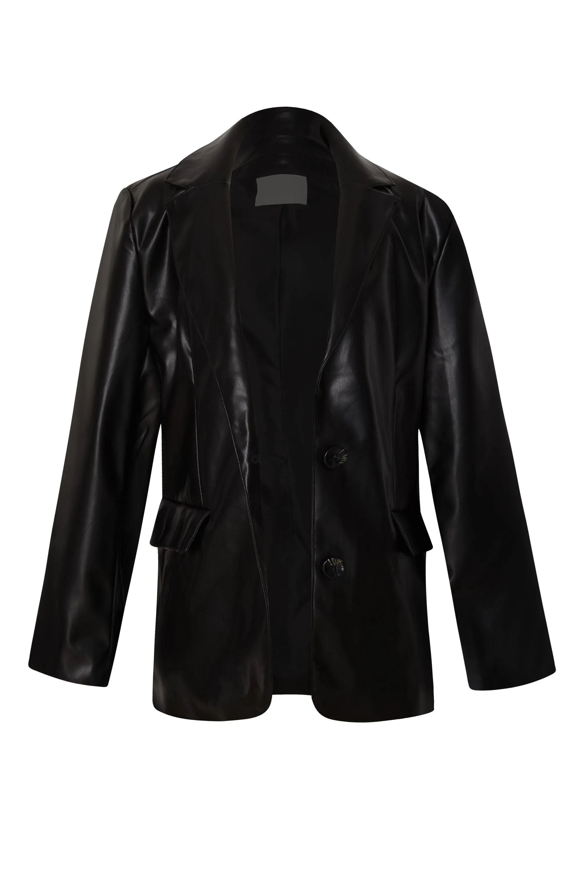 Jasper Black Vegan Leather Blazer