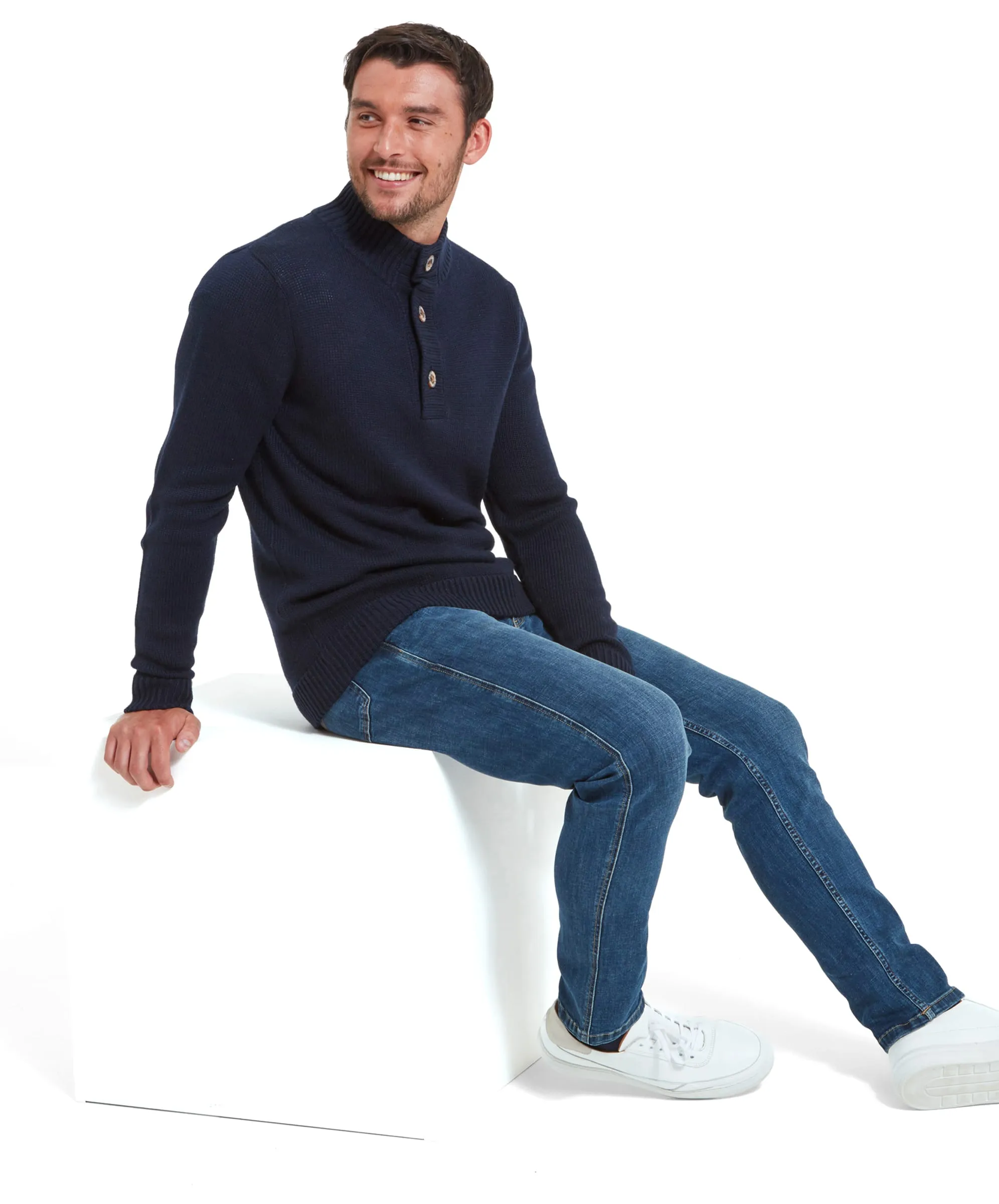 Kenmore Lambswool Mix Jumper - Navy