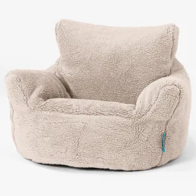 Kids Armchair Bean Bag for Toddlers 1-3 yr - Teddy Faux Fur Mink