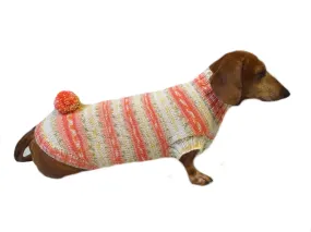 Knitted clothes dachshund sweater with pompom, dachshund clothes, dachshund sweater, doxie clothes