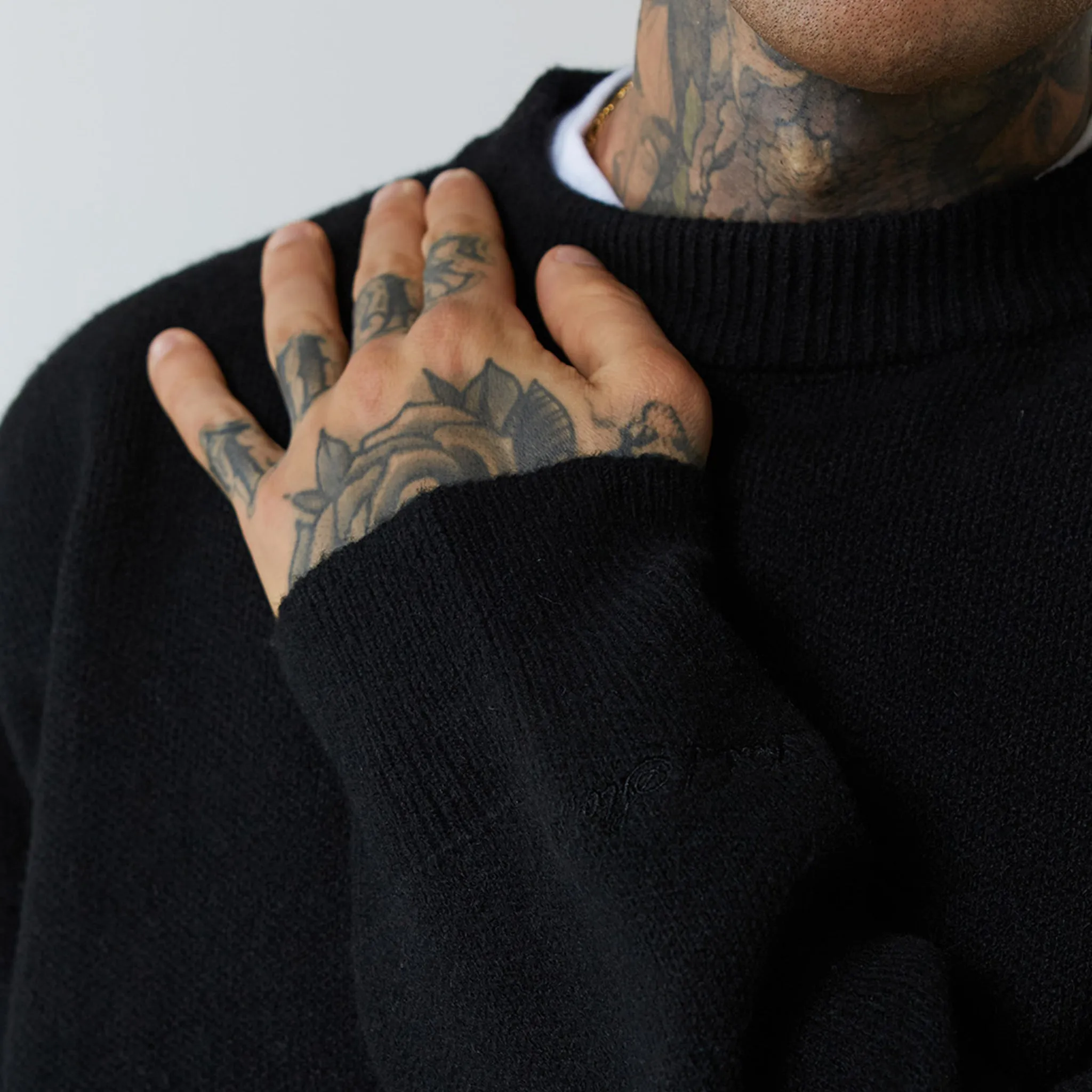 Knitted Crewneck Set | Black