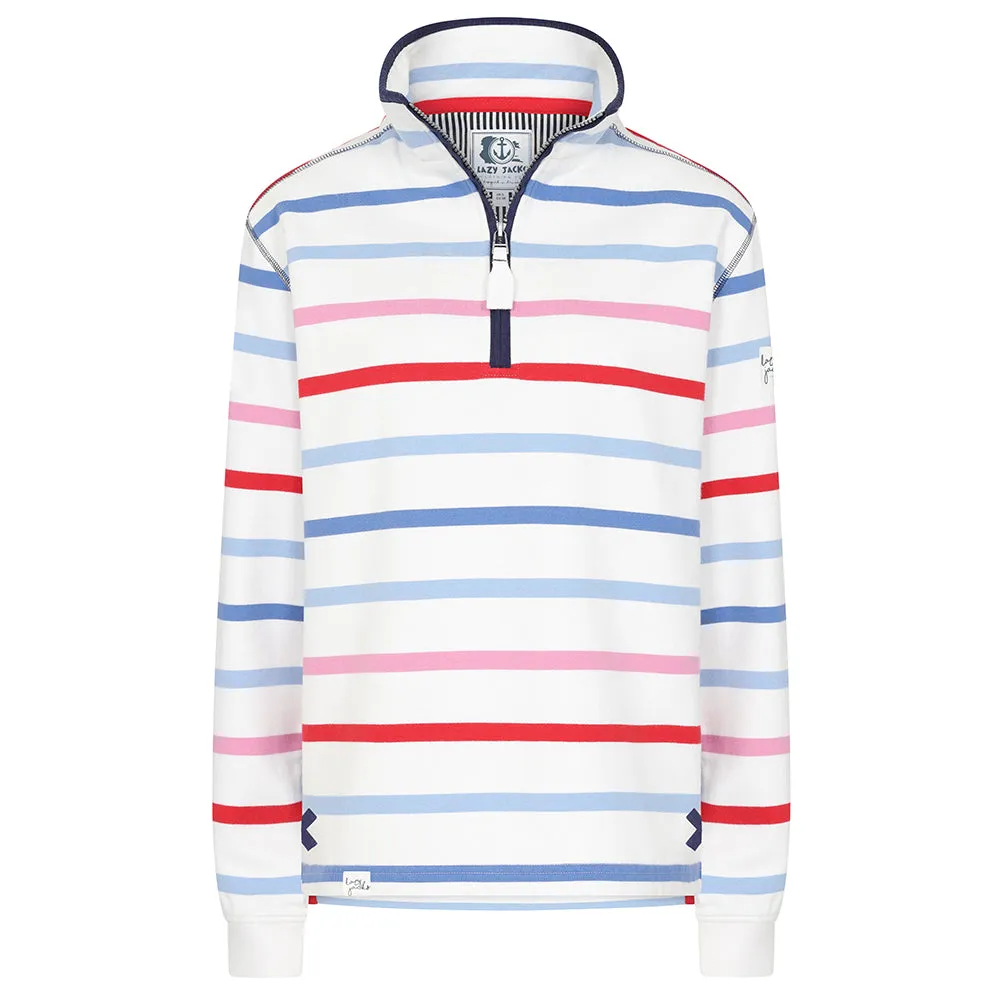 Lazy Jacks Supersoft Stripe 1/4 Zip Sweatshirt LJ35