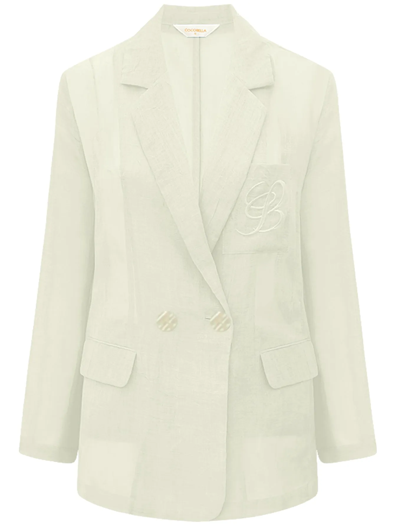 Lightweight Embroidered Sheer Blazer