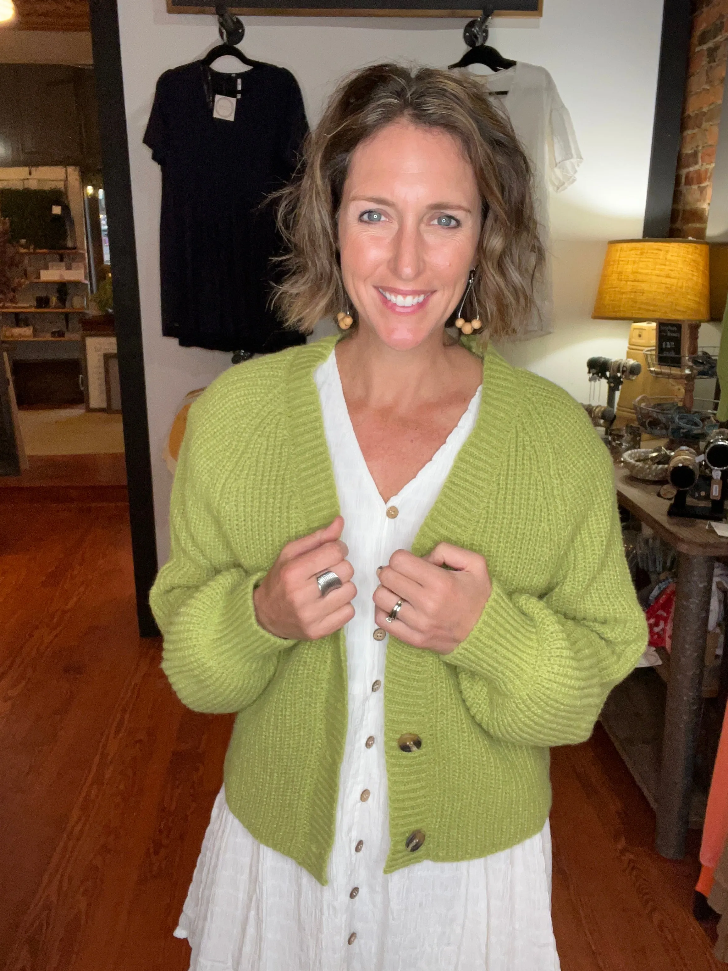 Lime Green Crop Sweater