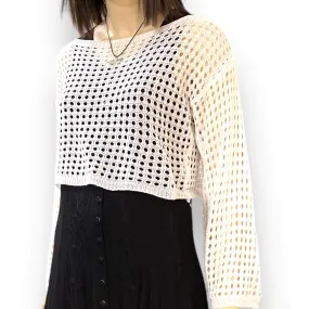 Long Sleeve Hollow Out Sweater Crop Top