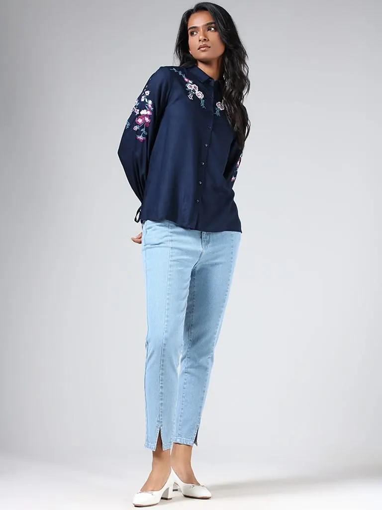 LOV Light Blue Slim - Fit Mid - Rise Jeans