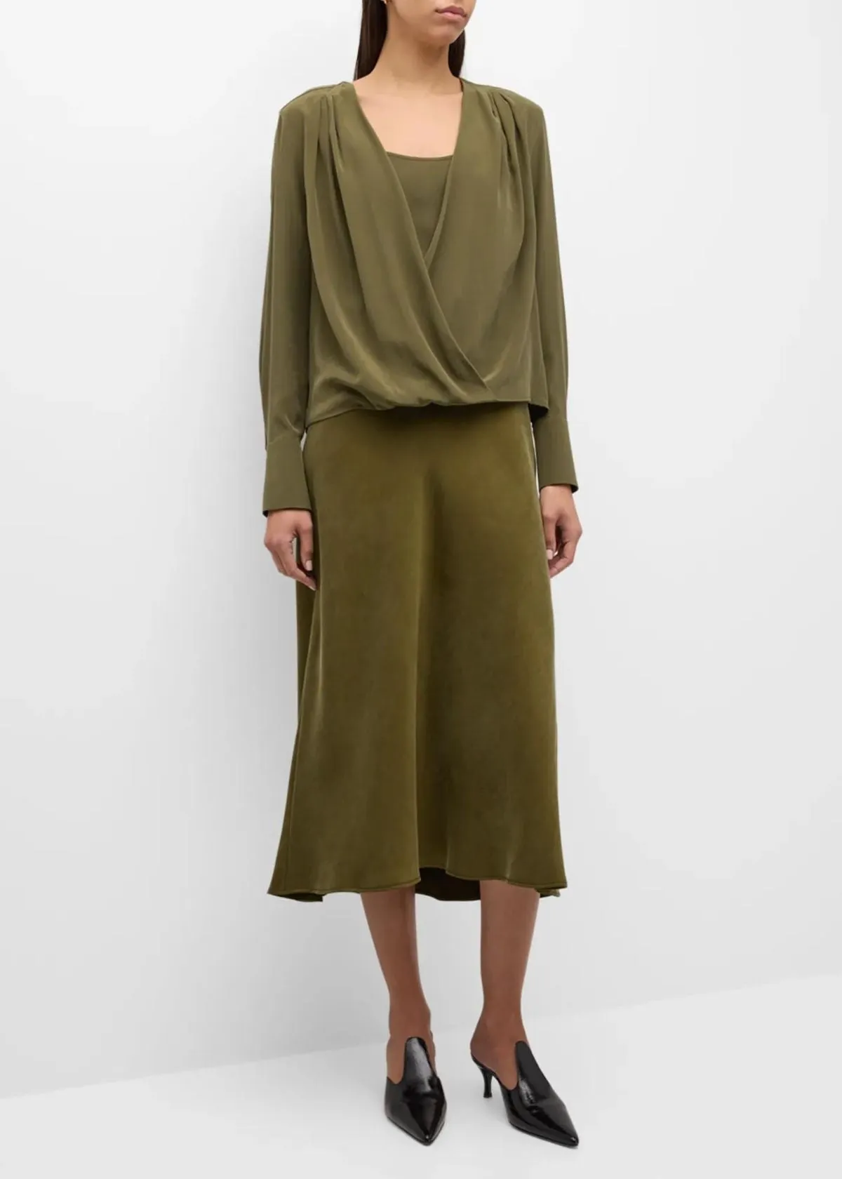 MAX MARA STUDIO Entrata Midi Skirt - Kaki