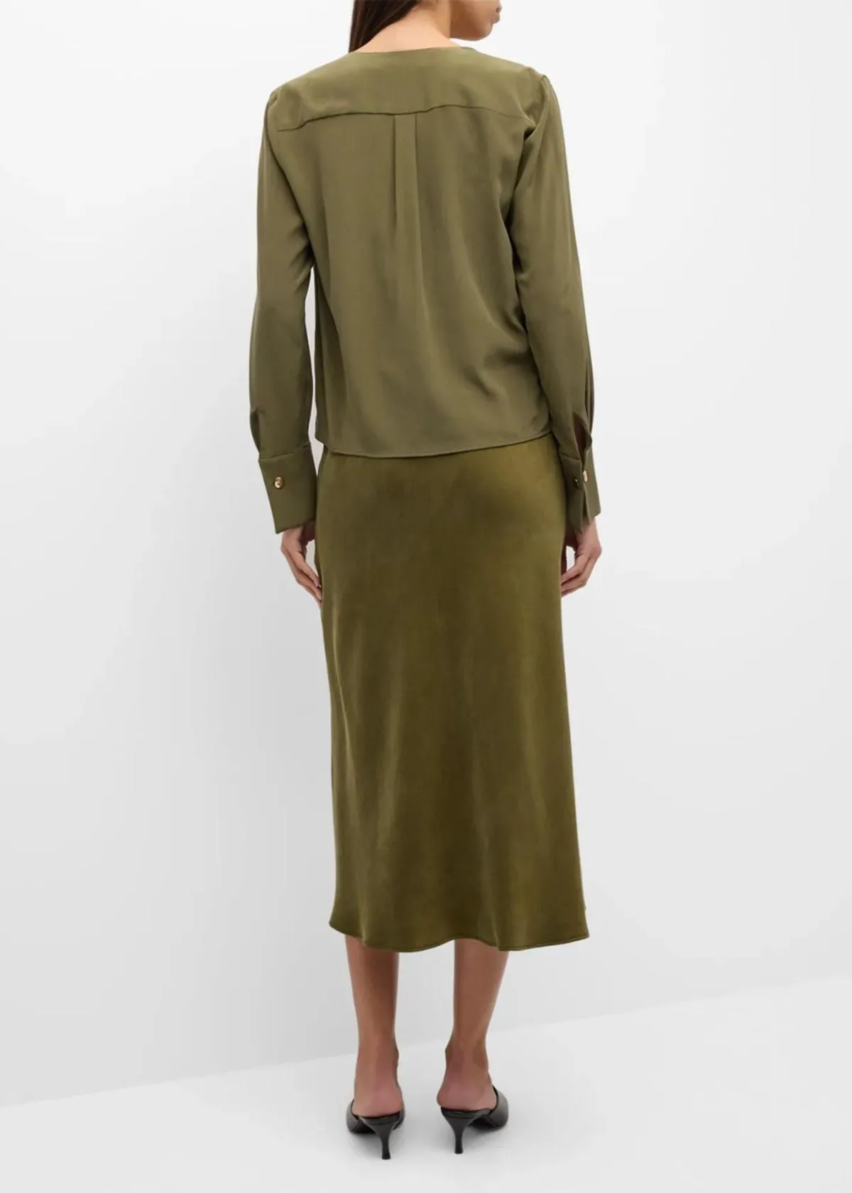 MAX MARA STUDIO Entrata Midi Skirt - Kaki