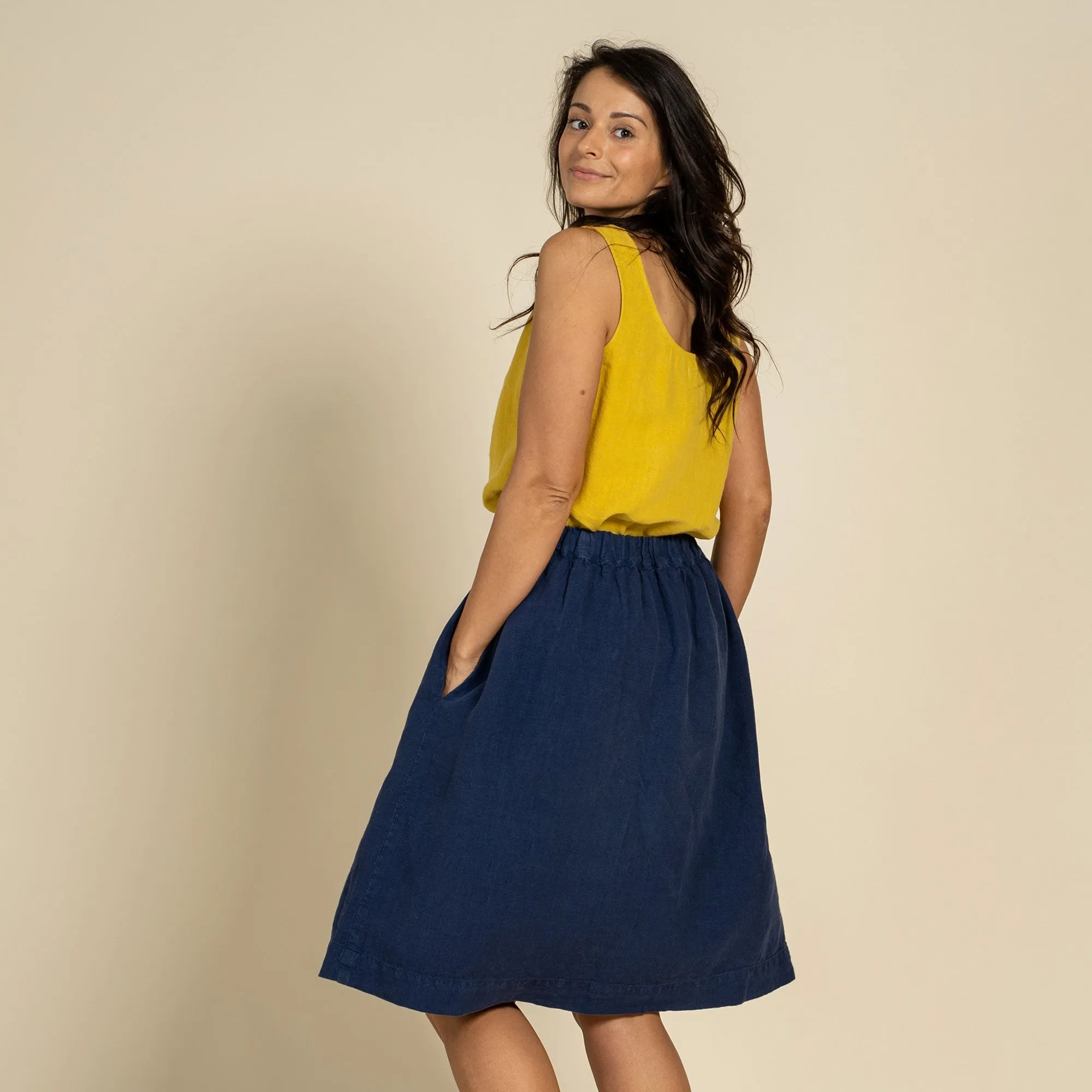 MENIQUE Midi Skirt Sophia Storm Blue