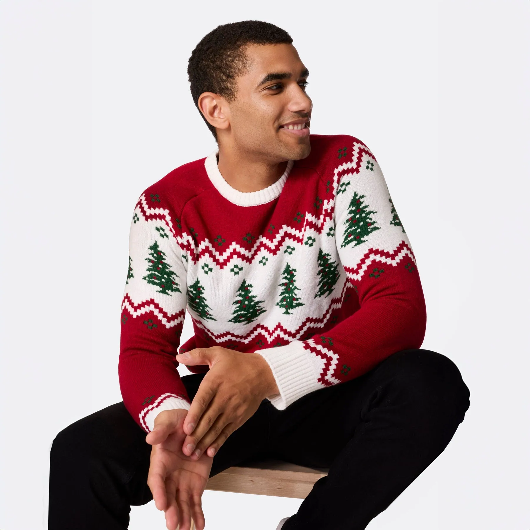 Men's Retro Christmas Tree Jumper