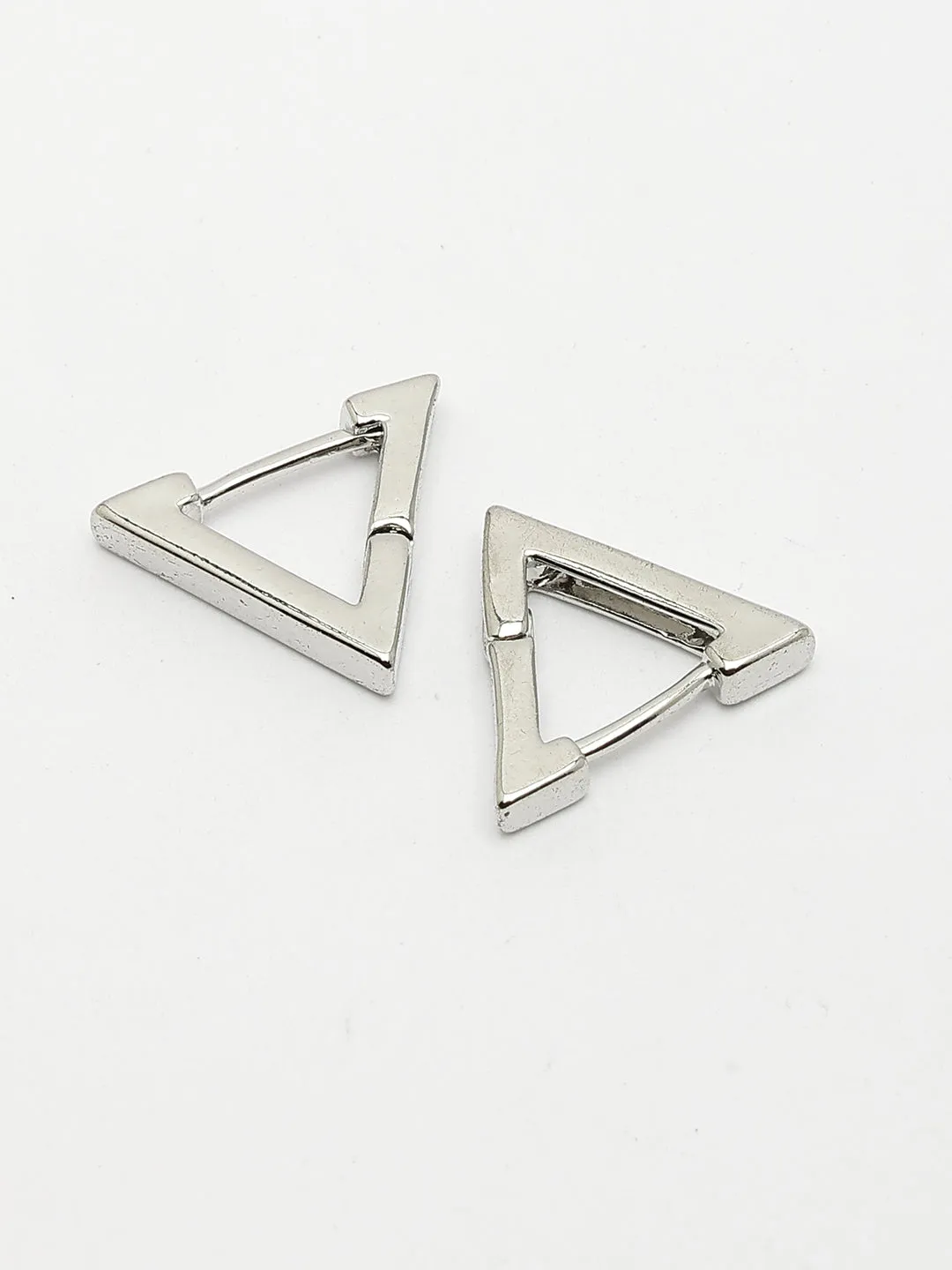 Men's Silver-Plated Geometric Shape Stainless Steel Studs Earring - NVR