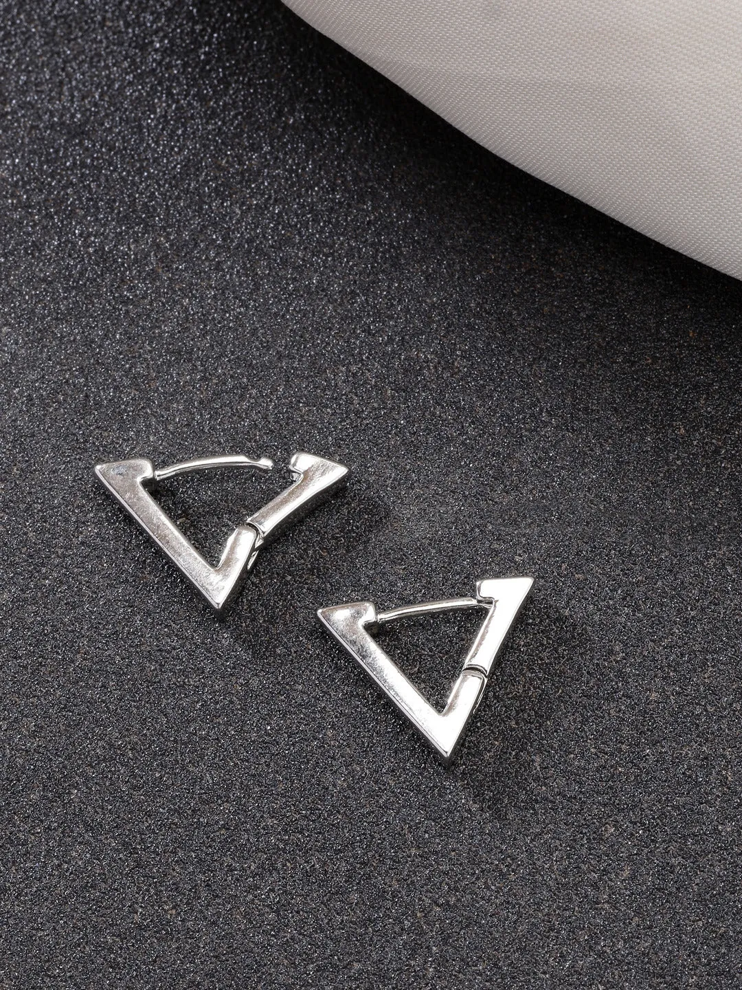 Men's Silver-Plated Geometric Shape Stainless Steel Studs Earring - NVR