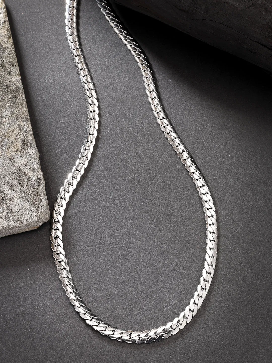 Men's Silver-Plated Stainless Steel Chain - NVR