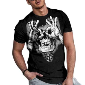 Men's Vintage Graphic Skull Theme T-Shirt