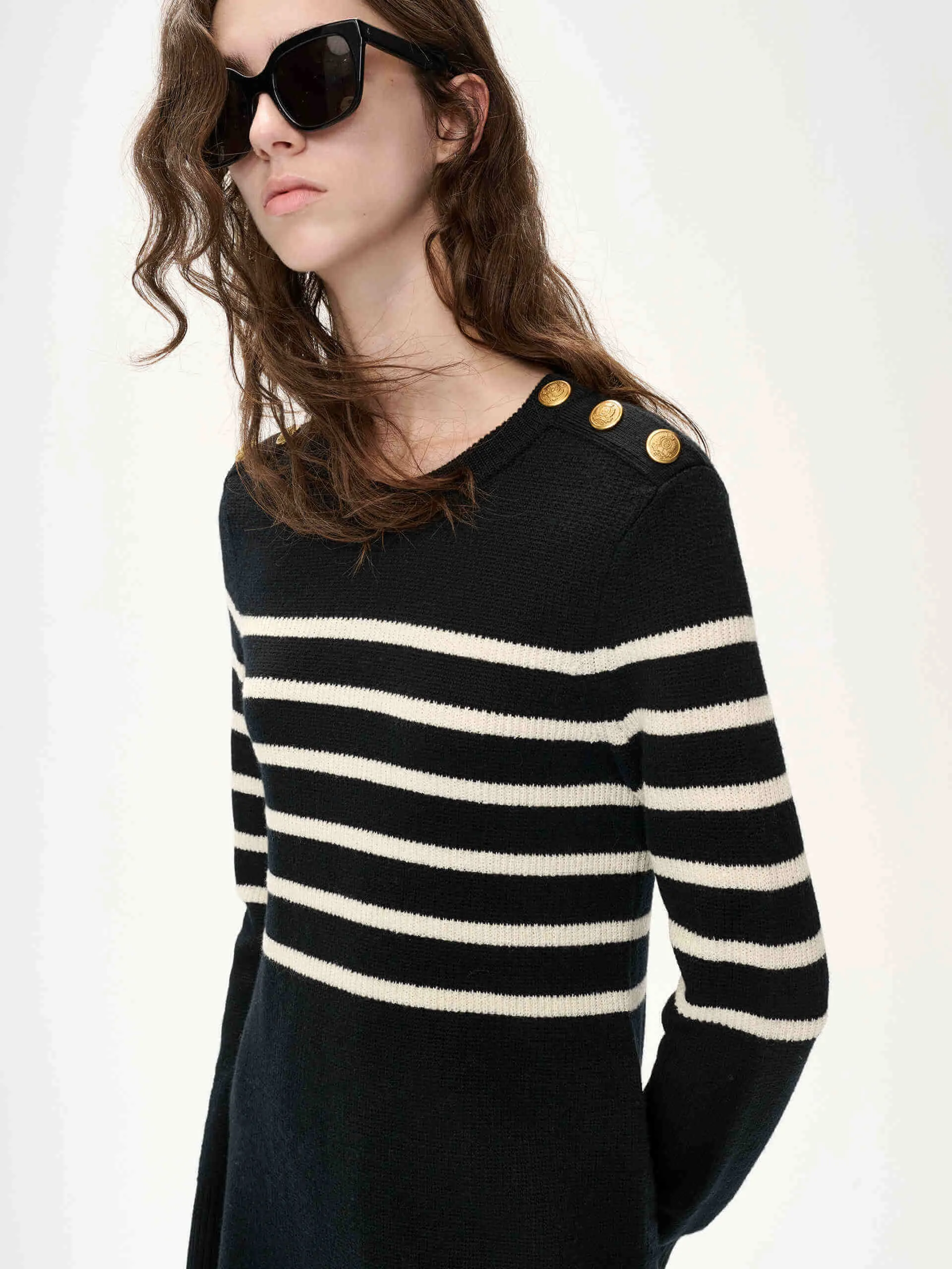 Merino Wool Stripes Dress