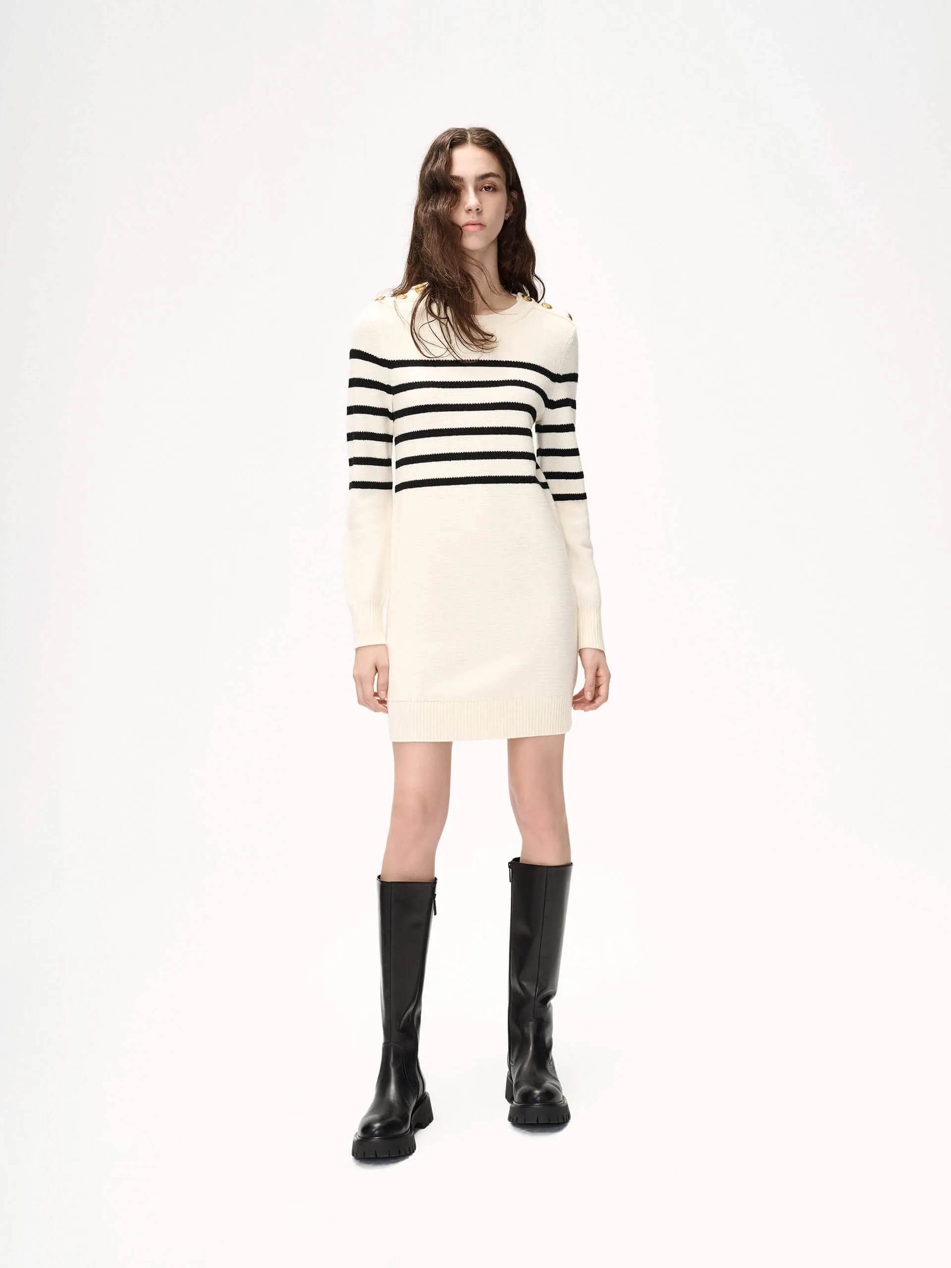 Merino Wool Stripes Dress