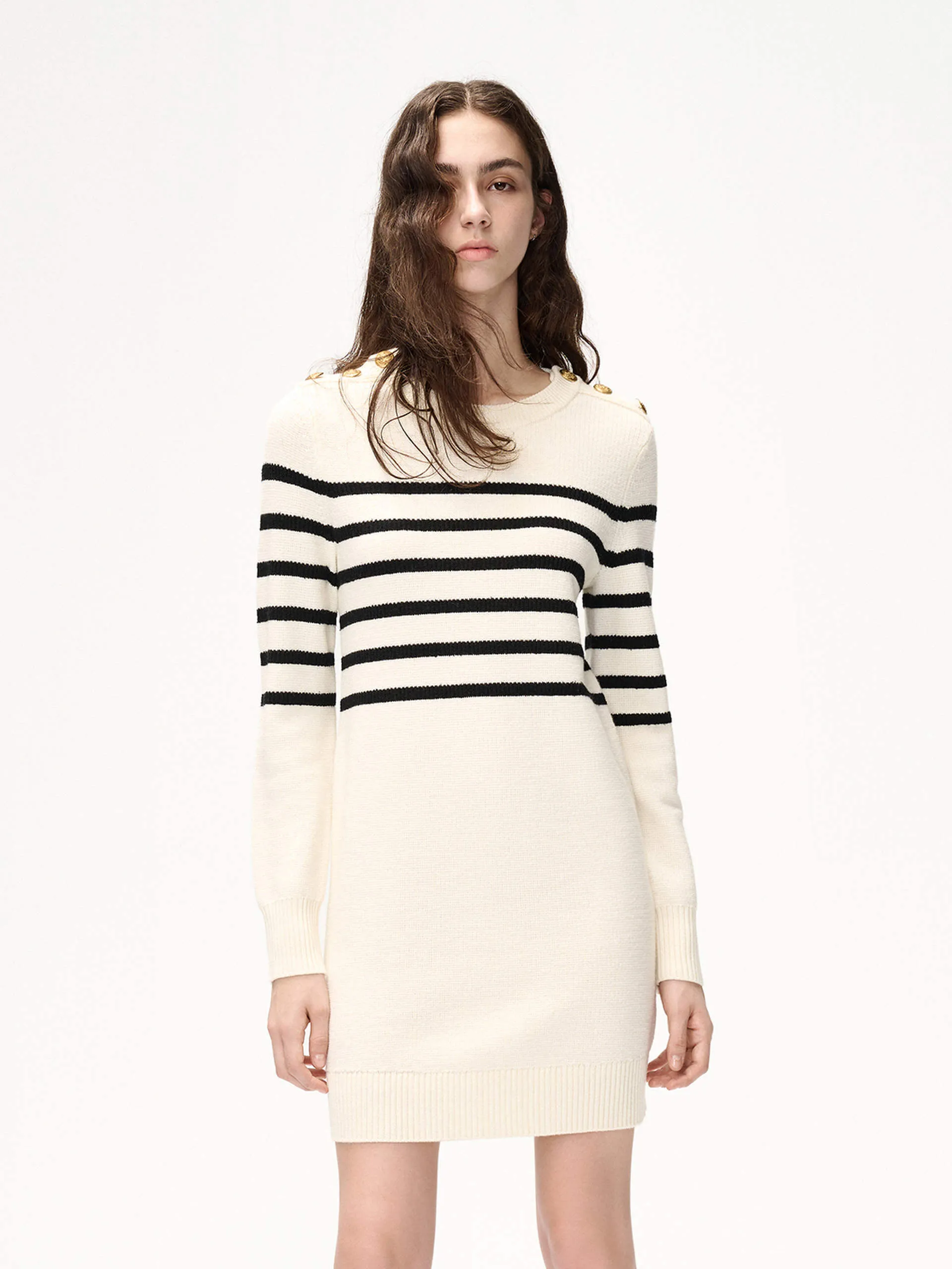 Merino Wool Stripes Dress