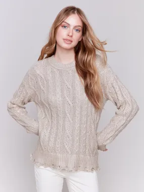 Metallic Cable Knit Sweater