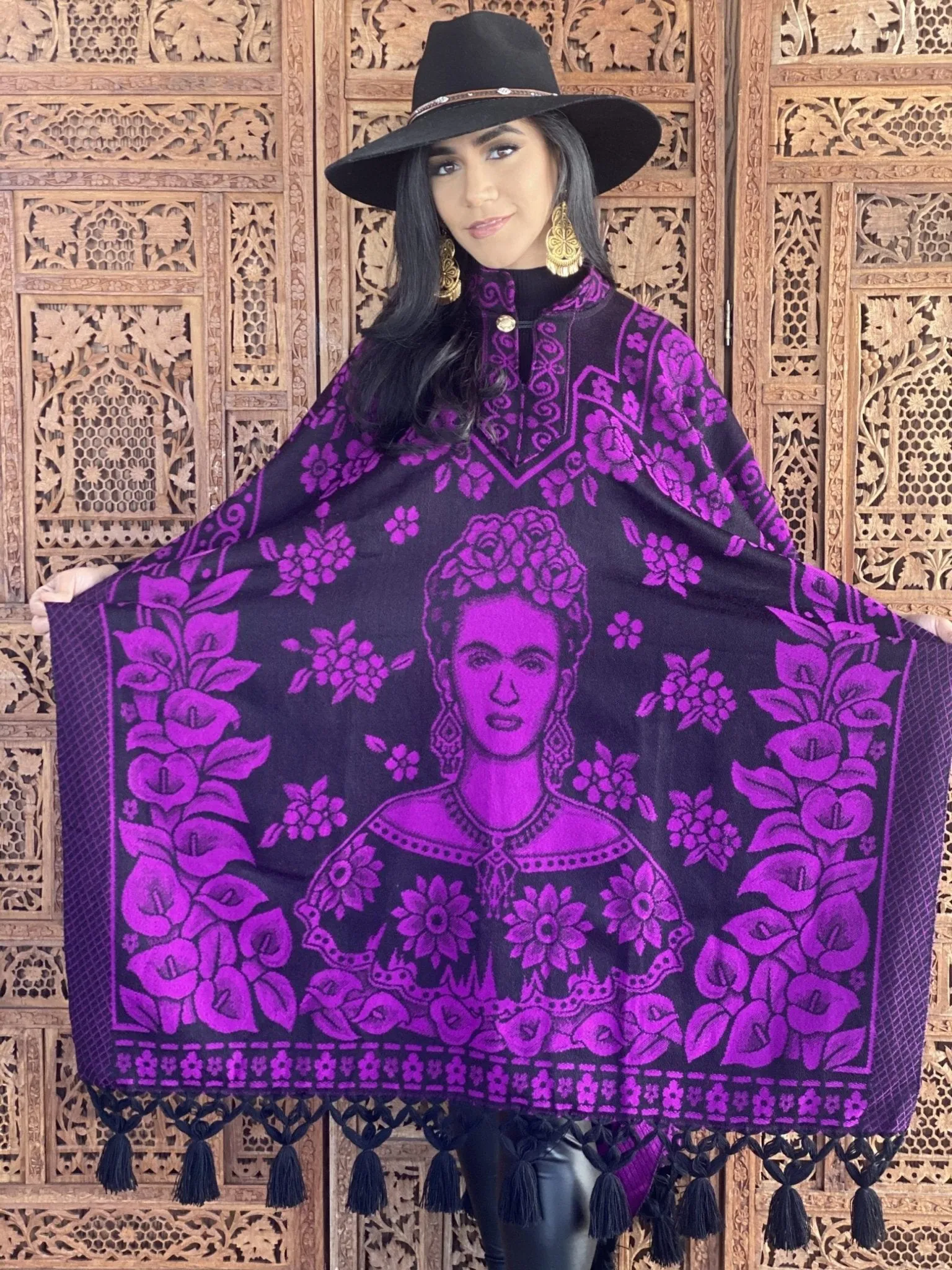 Mexican Traditional Frida Kahlo Poncho. Gaban Frida Kahlo.