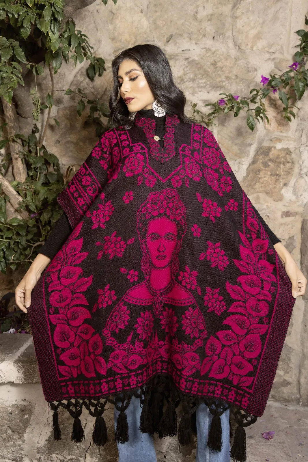 Mexican Traditional Frida Kahlo Poncho. Gaban Frida Kahlo.