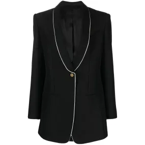 Minimalist Casual Loose Blazers For Women Notched Collar Long Sleeve Spliced Button Chic Blazer Female Fashion Clothing