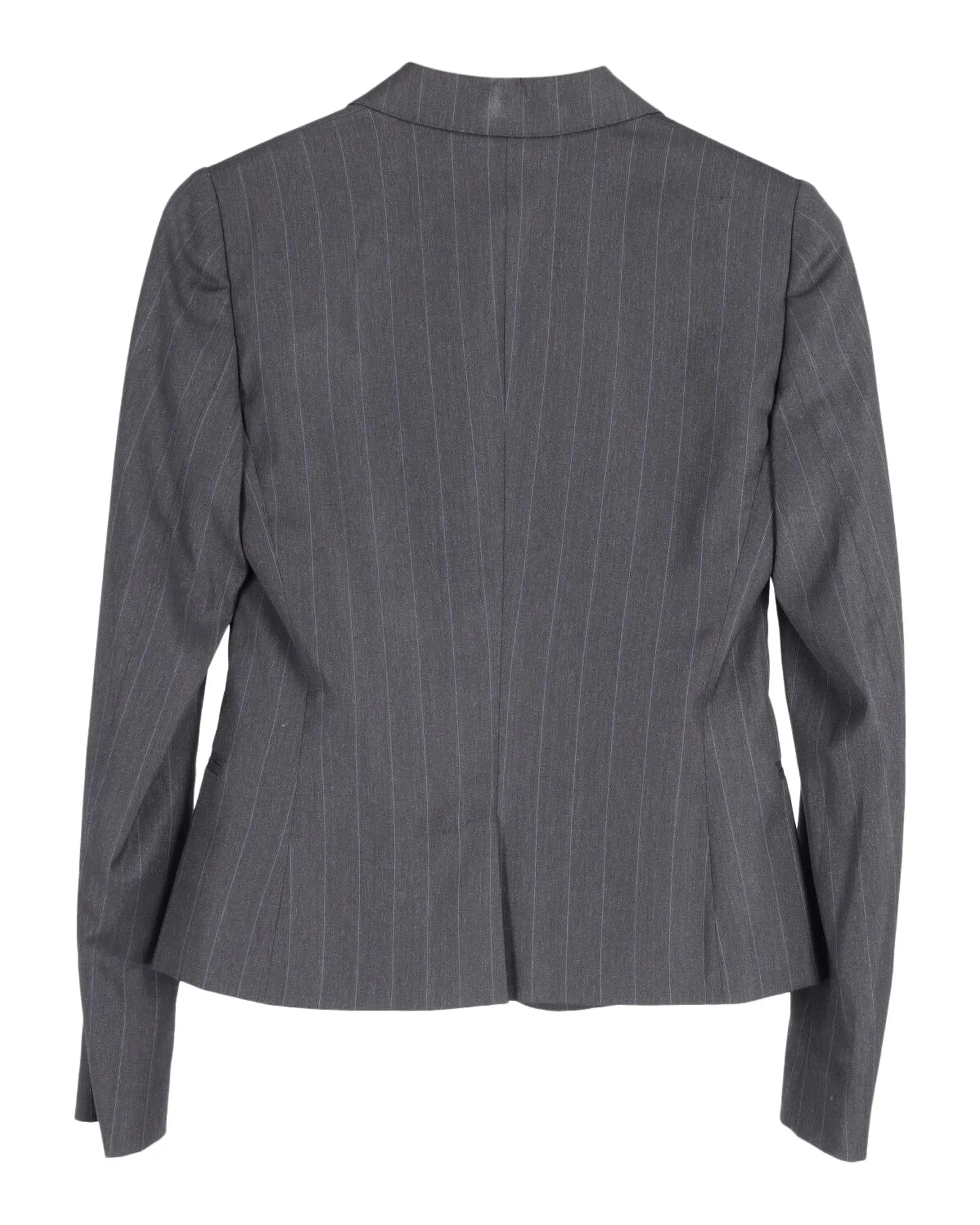 Minimalist Dark Grey Wool Blazer